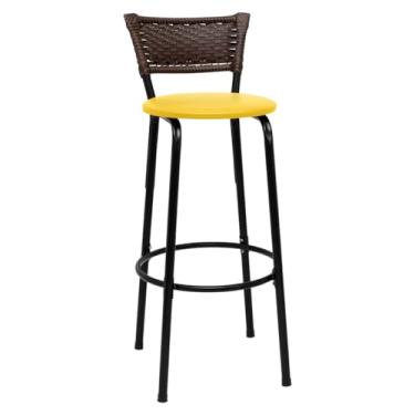 Imagem de Banqueta Premium Banco Área Gourmet Bistrô Cozinha Americana Bancada Bar 01 Unidade - Itagold (Amarelo)