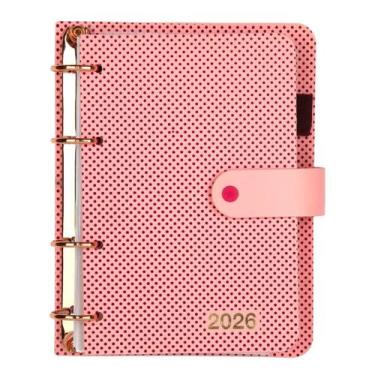 Imagem de Agenda 2026 Argolada Rose Gold Poa Divisorias - Confetti