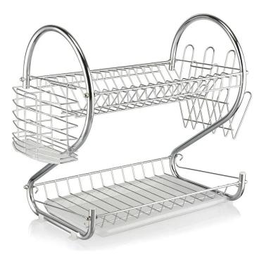 Imagem de 2X Escorredor Louças Cromado Porta Pratos Talheres E Copos C