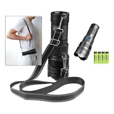 Imagem de Lanterna Recarregável Tatica Militar 100w 30.000 Lumens LED Super Potente Zoom Ajustável de Longo Alcance USB Powerbank com Alça de Transporte