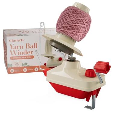 Imagem de ClarArti Enrolador de bolas de fio para crochê, tricô e outros artesanatos de fios | Rápido, silencioso, cria bolas de fio e bolos de fio | Capacidade média, pode lidar com novelos de fio de tamanho