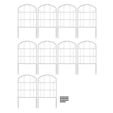 Imagem de Aqur2020 Cerca Decorativa do Jardim, Painel da Cerca do Fio do Metal do Ferro Com Estacas à Terra para a Borda da Cama de Flor, Ideal para Impedir Danos Aos Animais