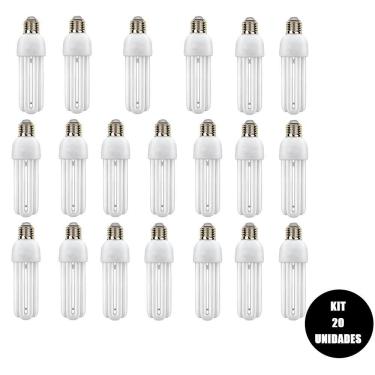 Imagem de Lampada Fluorescente 220V Kit 20 Uni 15W Branco Frio