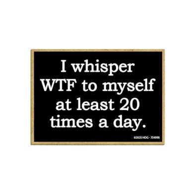 Imagem de Honey Dew Gifts, Whisper WTF to Myself, Ímãs de geladeira, ímã de geladeira, decoração de casa engraçada, decorações de armário, 6,3 cm por 9 cm, 754998