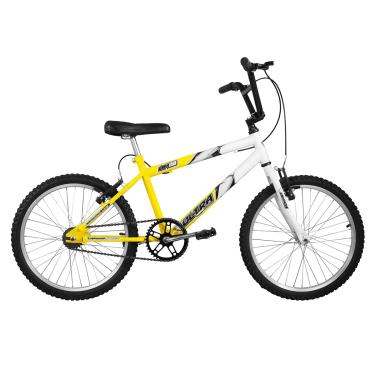 Imagem de Bicicleta de Passeio Ultra Bikes Esporte Bicolor Aro 20 Reforçada Freio V-Brake Infantil Juvenil Amarelo/Branco