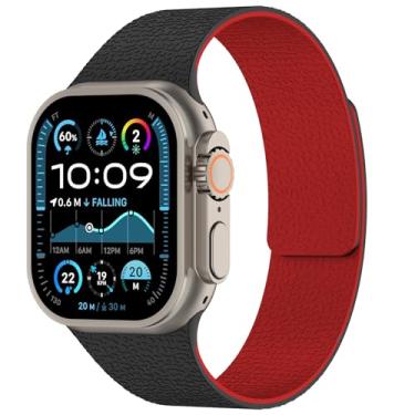 Imagem de LYSMVIVI Pulseira magnética de silicone de lichia compatível com Apple Watch Ultra, SE, séries 11, 10, 9, 8, 7, 6, 5, 4, 3, 2 e 1 de 49 mm, 46 mm, 46 mm, 46 mm, 46 mm, 40 mm, 4, 2 e 1 de 49 mm, 46 mm