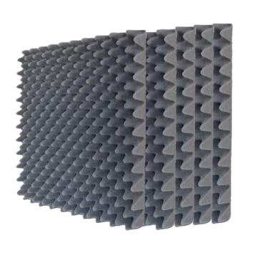 Imagem de Painéis autoadesivos de espuma à prova de som, painéis acústicos, painéis de som de caixa de ovos, para absorção de ruído e redução de eco (50 x 50 x 5 cm/19,6 x 19,6 x 1,9 pol, cinza)