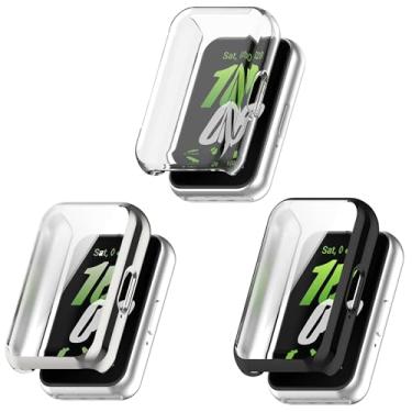 Imagem de Yrzper Capa protetora de tela para Samsung Galaxy Fit3 2024, capa protetora de smartwatch à prova de arranhões revestida de TPU macio para Samsung Galaxy Fit3 (SM-R390) (pacote com 3)