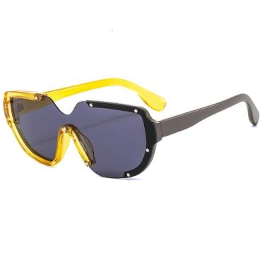 Imagem de Óculos de Sol UV400 - Lentes Monobloco Sem Aro Bicolor para Homens e Mulheres, Ideais para Esportes, Corrida, Ciclismo e Atividades ao Ar Livre, 02