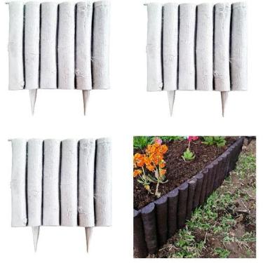 Imagem de Kit 3 Cercas Decorativa Jardim De Plástico Branca Faz 96 cm - JR Injet