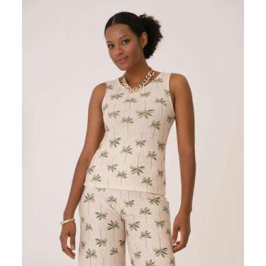 Imagem de Blusa Regata Feminina Estampa Coqueiro Marisa-00008, Off white, P