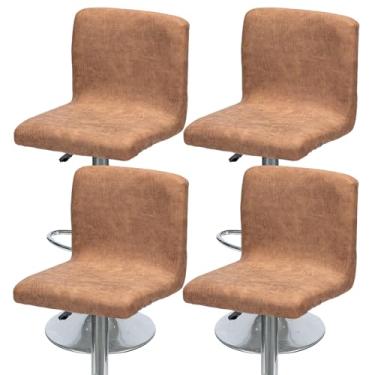 Imagem de Eco-Ancheng Conjunto de 4 capas de banco de bar com altura de balcão, bancos de bar giratórios, capas elásticas para balcão, banco alto, para cozinha, bar, café, 44