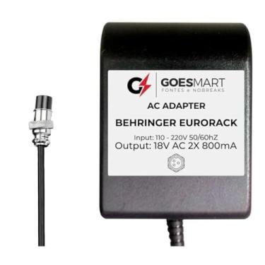 Imagem de GOESMART Fonte AC Adapter para Behringer Eurorack 802, MX802A, MX602A, UB802, UB1202, Q1202, 18V AC 2x 800mA, 110-220V