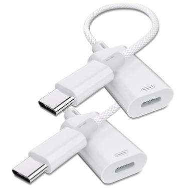 Imagem de Mxcudu Adaptador USB C para Lightning, adaptador de áudio Lightning 3 em 1 USB C macho para fêmea Lightning com carregamento e transferência de dados compatível com iPhone 16 (branco-3)