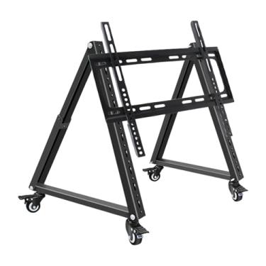 Imagem de SiaBiced Suporte de TV móvel de baixa altura, acessórios de montagem em rolo para serviço pesado, suporte de chão de de metal triangular para sala de