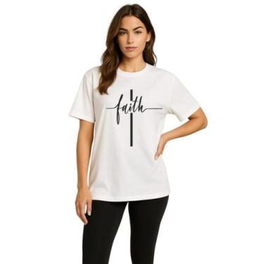 Imagem de Camiseta Feminina Cristã Faith Fé Novidade Lançamento Oferta - Agil, B