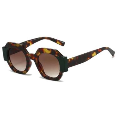 Imagem de Óculos de Sol Vintage Masculino Feminino Luxo UV400 Moda Feminina Multicolorido (Estampa de Leopardo - Marrom)