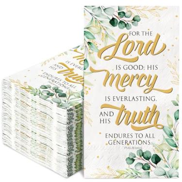 Imagem de JarThenaAMCS Guardanapos Cristãos Greenery Guardanapos de Papel Folhas de Eucalipto Toalhas de Mão Descartáveis para Casamento, Casa, Cozinha, Banheiro, Festa, Decoração de Mesa, 40 Peças