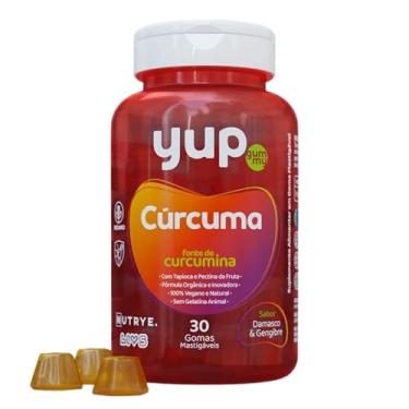 Imagem de Yup Gummy Cúrcuma 130mg – Suplemento de Curcumina em Gomas – Ação Antioxidante e Anti-inflamatória – Fórmula Vegana, Sem Glúten – Sabor Damasco e Gengibre – Nutrye