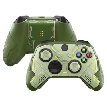 Imagem de playvital Stellar Mecha Silicone Cover Skin for Xbox Series X/S Controller, Anti-slip Grip Protector with Thumb Grips & Sticker for Xbox Core Wireless Controller - Army Green & Sage Green