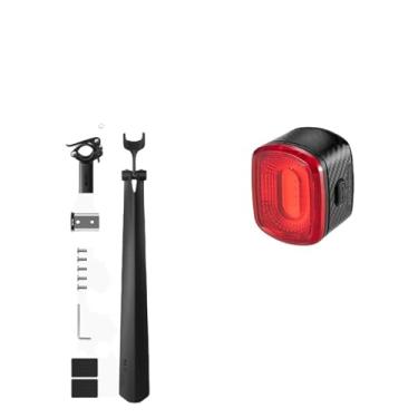 Imagem de Para-lama de bicicleta com lanterna traseira, sistema de liberação rápida, para bicicletas de estrada, em liga de alumínio PP, com suporte ajustável.(Fender light Q2S)