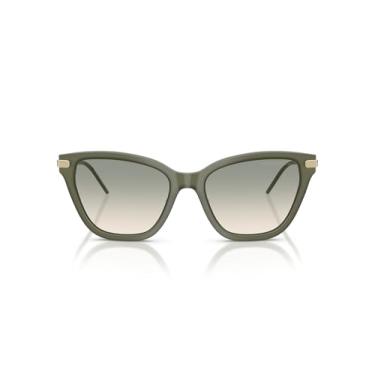 Imagem de Emporio Armani Óculos de sol feminino EA4251 Cat Eye, opala brilhante/marrom verde claro, 54 mm, Opala brilhante verde/marrom verde claro, 54 mm