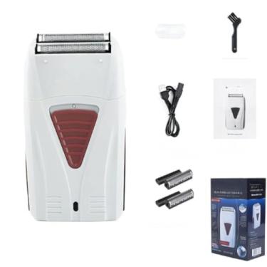 Imagem de Barbeador Elétrico de Precisão, Corte Rápido e Preciso, Aço Inoxidável, Bateria Recarregável, com Pente Ajustável e Escova de Limpeza, para Barba e Pelos Corporais