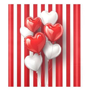 Imagem de Qilmy Capa magnética para máquina de lavar louça Dia dos Namorados amor coração 58 x 66 cm porta frontal capas decorativas de geladeira adesivo folha magnética máquina de lavar louça painel decalque