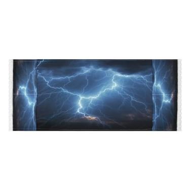 Imagem de Wassud Capas de lavadora e secadora Lightning Flash, protetor de lavadora com sacos de armazenamento, capa de geladeira à prova de poeira com bolsos para lavanderia doméstica, cozinha, 120 x 55 cm