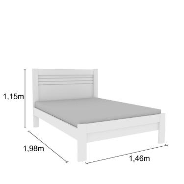 Imagem de Cama Casal Safira Tcil Móveis Cor:branco