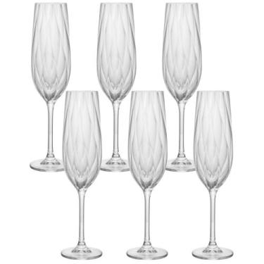 Imagem de Conjunto de 6 Taças Crex Optic de Champanhe de Cristal Ecológico 270ml