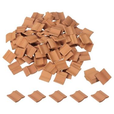 Imagem de PATIKIL Miniature Roof Tile, 120 Pcs 1:16 Scale Mini Red Tiles Clay Roof Miniature Brick Dollhouse Roofing DIY Craft Accessories Building Supplies for Fake House Model Garden