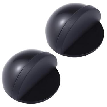 Imagem de Rolha de porta autoadesiva, batente de porta de piso meia cúpula de aço inoxidável, protetor de parede para sala de estar, quarto, escritório (preto) (4)