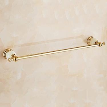 Imagem de uhyOHF Toalheiro para banheiro, suporte de toalha de mão de jade nórdico, toalheiro de banho europeu, rack de banheiro dourado, barra de toalha de banheiro (haste única)