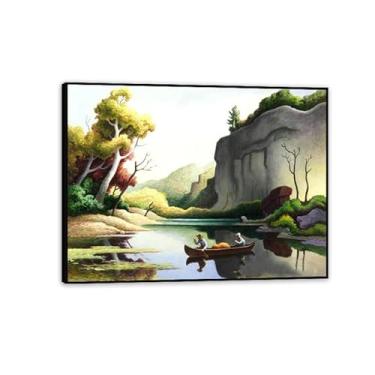 Imagem de Thomas Hart Benton Paintings Wall Art Ozark Reflections Classic Art Reproduções de arte Thomas Hart Benton Pôster em tela para sala de estar decoração de parede de casa 80 x 60 cm (31 x 24 polegadas