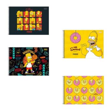 Imagem de Caderno De Cartografia E Desenho Espiral Capa Dura Simpsons 80 FlsTilibra