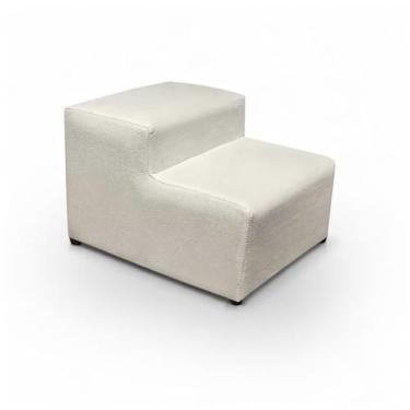 Imagem de Estofada Escadinha 2 Degraus Para Pet Gato Cachorro Subir No Sofá Luxo Suede- Protege as Patas e Facilita o Acesso ao Sofá(bege)