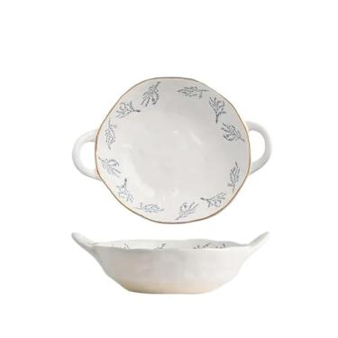 Imagem de Tigelas de sopa resistentes de cerâmica com alças seguras para forno, tigelas de sopa de cebola francesa, tigelas de macarrão profundas resistentes ao calor, utensílios de jantar para família