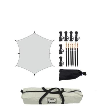 Imagem de Lona de toldo de acampamento durável à prova d'água leve para uso multiuso de tenda ao ar livre (kit A sem acessório)