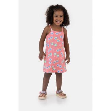 Imagem de Vestido Infantil Menina Meia Malha Malwee Kids Ref. 132112 Cor:Rosa Oc