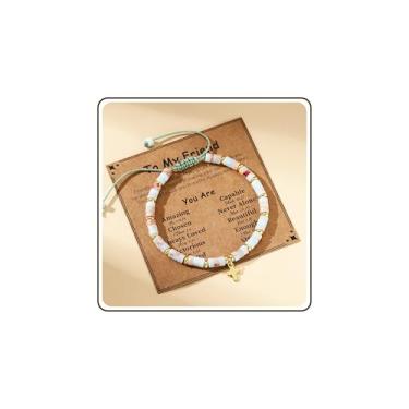 Imagem de JSJOY Pulseira de cruz para mulheres, presentes cristãos de 10º 16º 40º 50º 60º aniversário para mulheres, presentes de confirmação de batismo de páscoa para adolescentes, mãe, filha, avó irmã, One