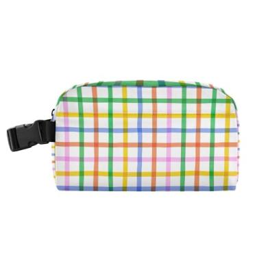 Imagem de TSENQUE Lancheira de grade geométrica colorida personalizada para crianças meninas lancheira térmica macia portátil feminina lancheira para trabalho animal floral bolsa térmica para meninos