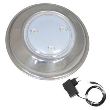 Imagem de Kit Hiper Led 6W Luz Azul Inox 316L E Fonte 1A - Brustec