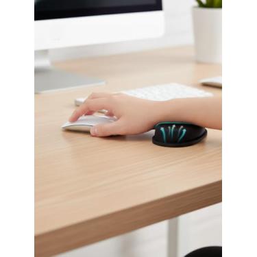 Imagem de Mouse pad de escritório com descanso de pulso acolchoado, base de borracha antiderrapante - preto
