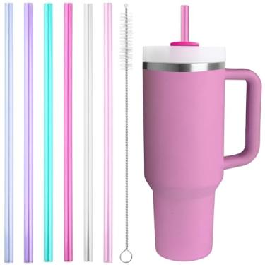 Imagem de Canudo de substituição compatível com Stanley Quencher copo de 1,134 g, 850 g, canudos reutilizáveis extra longos de 30,5 cm para copo de 1,134 g, multicolorido, pacote com 14-6