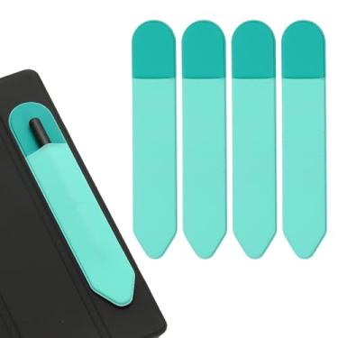 Imagem de PATIKIL Suporte de lápis para caneta, 4 peças, estojo elástico adesivo para caneta, bolsa, bolso elástico, acessórios para tablet, notebook, atividades ao ar livre, verde