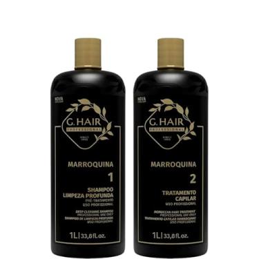 Imagem de G.Hair Kit Tratamento Progressiva Marroquina Antifrizz, Shampoo de Limpeza Profunda e Tratamento Capilar, 2 x 1L, Uso Profissional