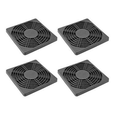 Imagem de AUXBC 4 peças 120 mm preto quadrado plástico capa de filtro de ventilador de resfriamento tela de malha à prova de poeira para PC computador gabinete servidor chassi ventilação grade protetor kit