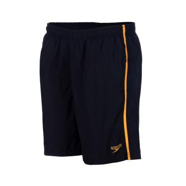 Imagem de Bermuda Masculina, Speedo, Basic Tape, Microfibra com faixa Lateral Contrastante e Sunga Interna, tamanho GG - Preto/Laranja