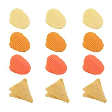 Imagem de JianLing 12 peças de clipes de vedação divertidos fofos em forma de batata frita clipes de saco de alimentos triângulo amarelo 3 de cada amarelo vermelho laranja redondo 60 x 35 mm 70 x 34 mm para